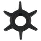 Black outboard water pump impeller with circular center hole and four fins