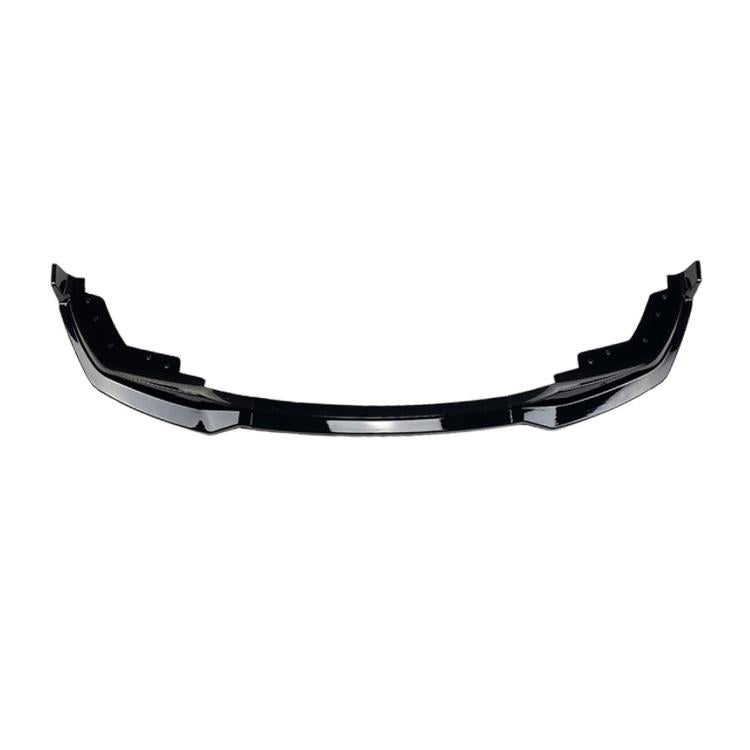 Front lip decor stickers set, black with chrome-like accent strip