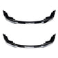 Front lip decor stickers pair, black front lip trim with silver accent edges