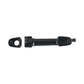 Exterior door handle with mounting pad, dark black plastic, oval hole