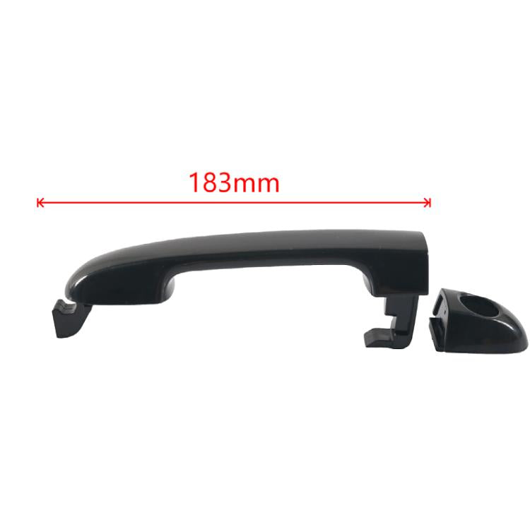 Exterior door handle, dark black plastic, 183mm length, oval mounting hole