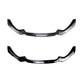 Gloss black front lip spoiler sticker set with two side pieces and center strip