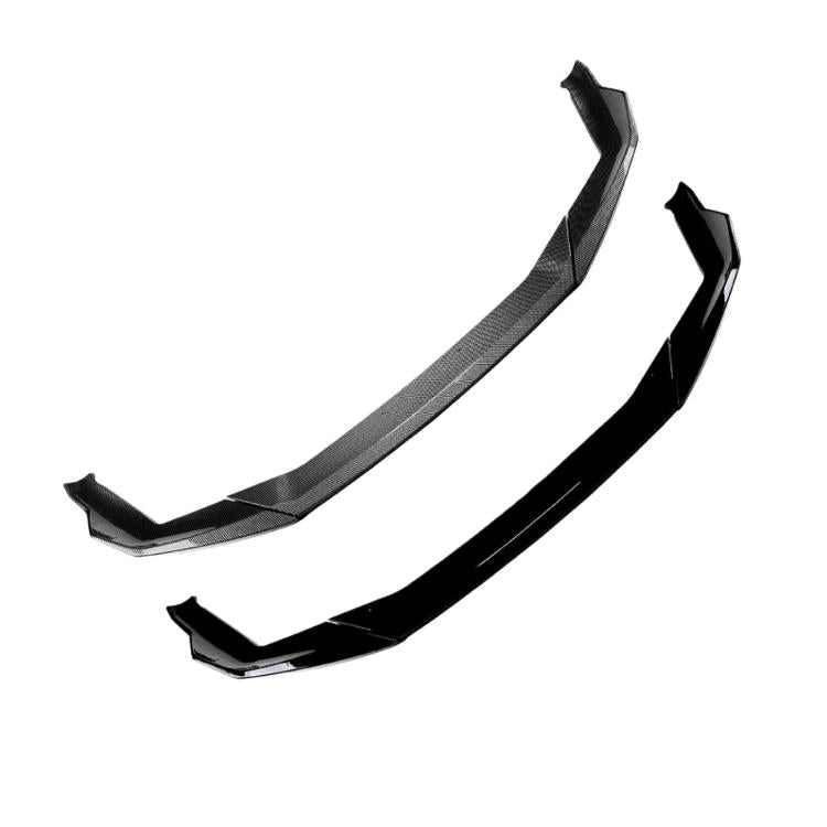 Front lip spoiler set with black and carbon fiber curved pieces