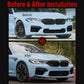 Comparison view of front bumper with and without a front lip spoiler