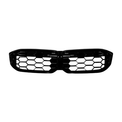 BMW 3 Series front grille mod part, black frame with hex honeycomb mesh