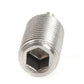 Silver threaded screw with hex socket opening on the head