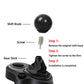 Installation diagram showing screw attaching shift knob to gear stick