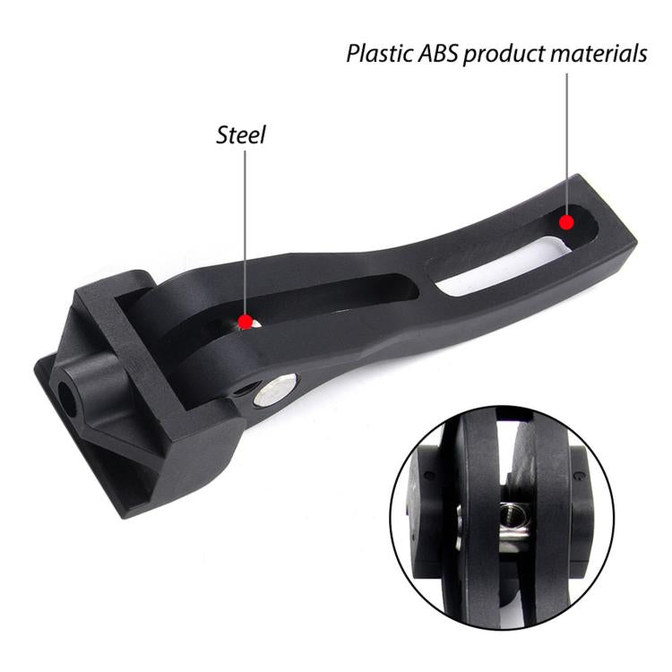 Black T-type bed cover clamp with steel screw hardware and close-up of threaded insert