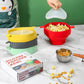 Collapsible silicone microwave popcorn popper bowl set with lids and spatulas