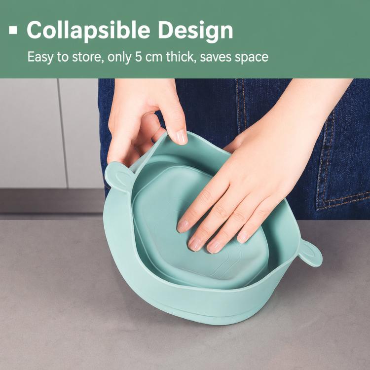 Cyan collapsible microwave popcorn popper bowl folding for storage