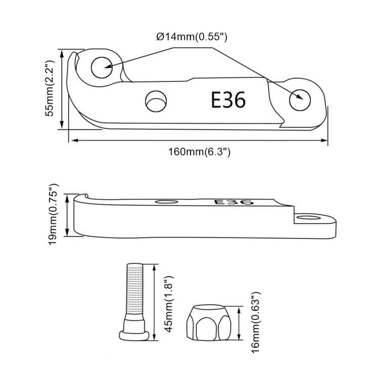 For BMW E36 Aluminum Alloy Steering Lock Retrofit Adapter