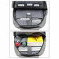 Gray laptop backpack interior with laptop compartment and organizer pockets
