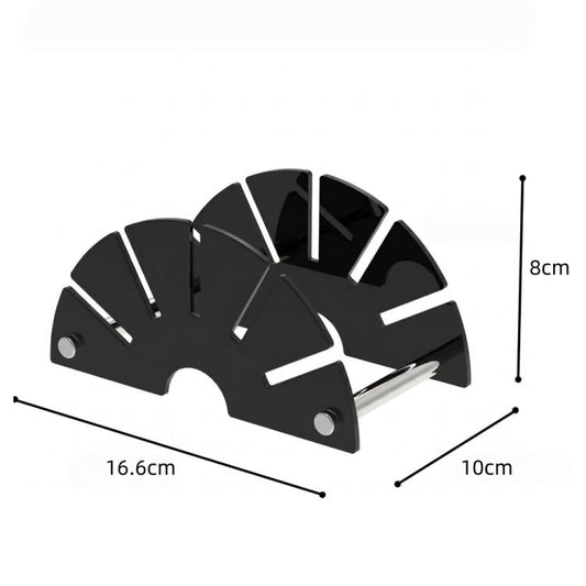 Fan-Shaped Acrylic Desk Organizer Compact Mail Sorter and Letter Holder for Office Desk, YX255 Black