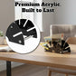 Black fan-shaped acrylic organizer with central divider and side entry slots