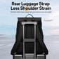 Black laptop backpack rear view with padded shoulder straps and trolley luggage sleeve