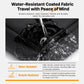 Black water-resistant laptop backpack with coated fabric for splash protection