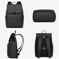 Water-resistant laptop backpack with top flap, front pocket, and padded shoulder straps