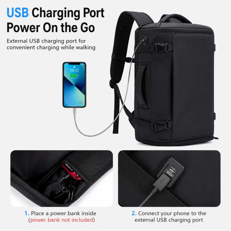 REMOID Travel Laptop Backpack With Shoe Compartment, USB Charging Port