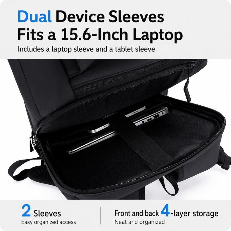 REMOID Travel Laptop Backpack With Shoe Compartment, USB Charging Port