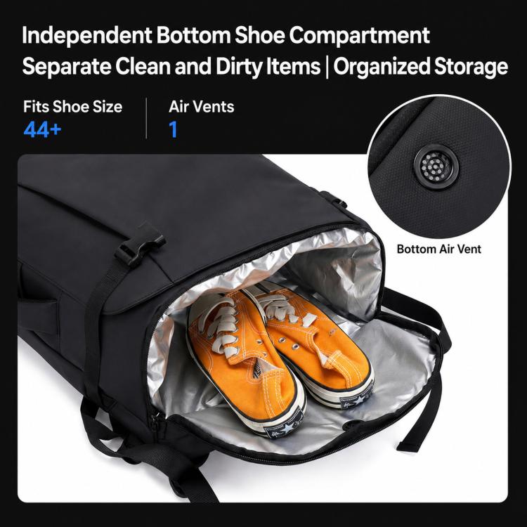 REMOID Travel Laptop Backpack With Shoe Compartment, USB Charging Port