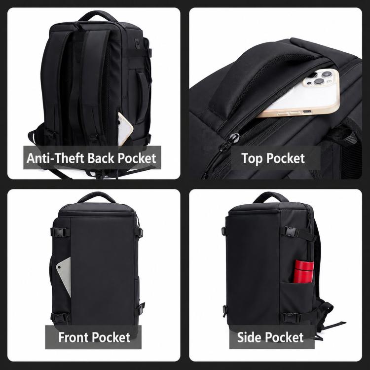 REMOID Travel Laptop Backpack With Shoe Compartment, USB Charging Port