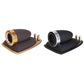 Pair of car tweeter speaker horns, gold and silver rings on dark bases