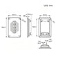 Ribbon tweeter speaker dimension diagram with mm measurements and mounting hole layout