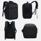 Black laptop backpack with front compartments and top carry handle