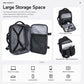 Black laptop backpack with large open interior and separate rear laptop compartment.