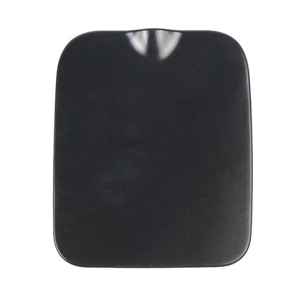 Black fuel tank cap cover, square shape with smooth surface