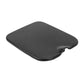 Black fuel tank cap cover with rounded-square profile, side view