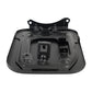 Fuel tank cap base with mounting clips, black plastic, 77350-08020.