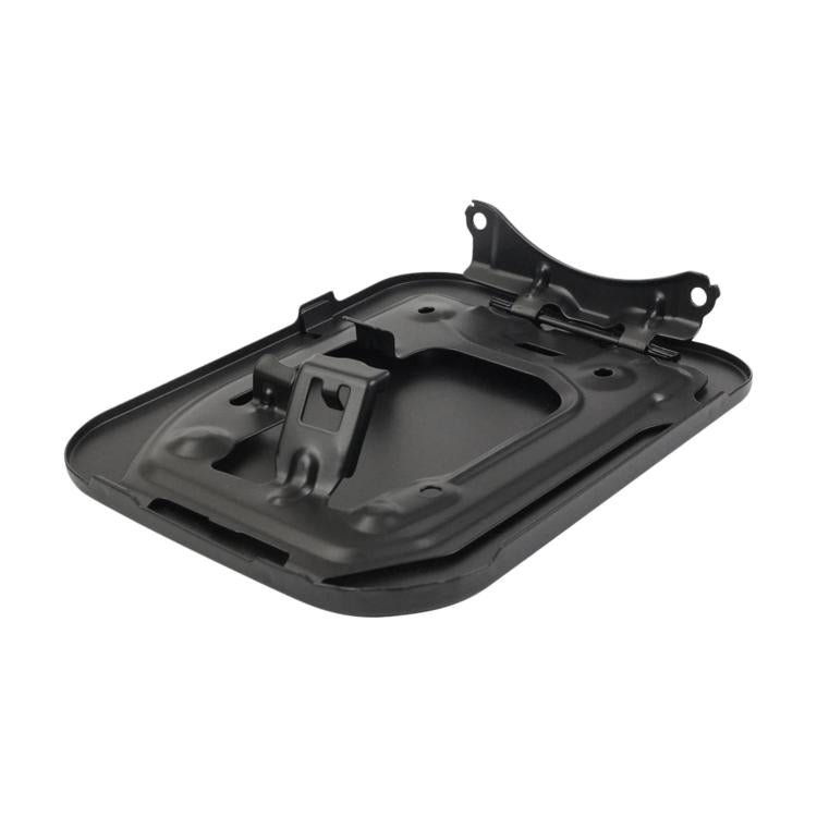 Black fuel tank cap cover with internal structure and clips, 77350-08020.