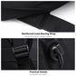 Black laptop backpack with reinforced load-bearing strap and sturdy metal D-ring hardware.