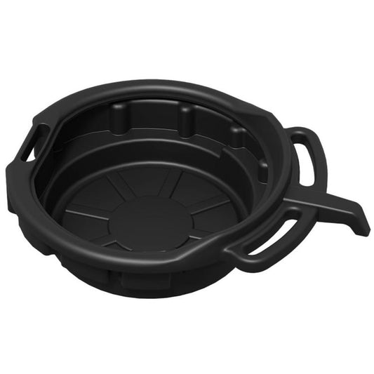 Plastic Oil Drain Pan With Handles and Pour Spout Heavy Duty Fluid Change Tray Basin, 10L, 15L