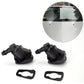 Black front windshield washer nozzles with rubber gaskets, two-piece set