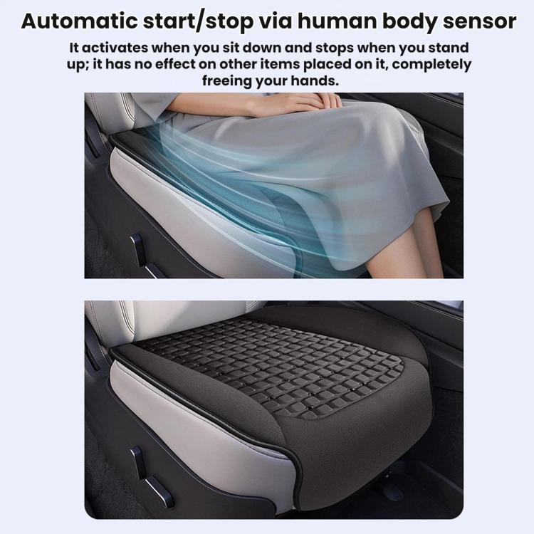Car seat cooling pad with raised grid surface on the front seat