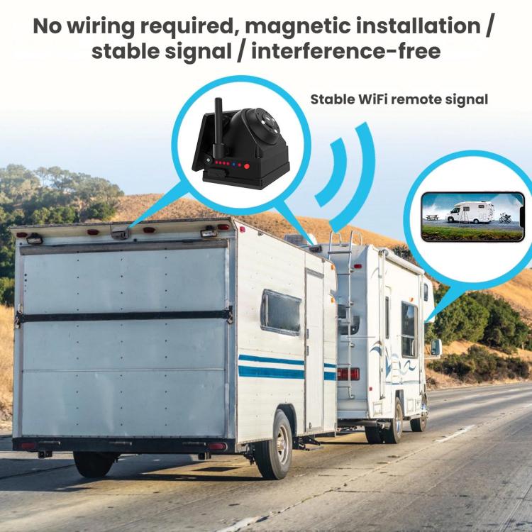 Wireless WIFI Magnetic Solar-Powered HD Camera Dashcam Reversing Camera, F25C