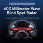 Motorcycle blind spot radar warning system with rear red LED alert light