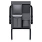 Car seat organizer hanging bag, dark gray, with large front pocket and mesh side pocket