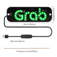 Black LED taxi roof light with green 'GRAB' letters; 19cm width, 145cm cable