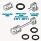 Metal bypass pipe with black O-ring gaskets and two machined aluminum ends