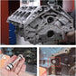 Bypass pipe fitting on an engine block during installation, showing front connection