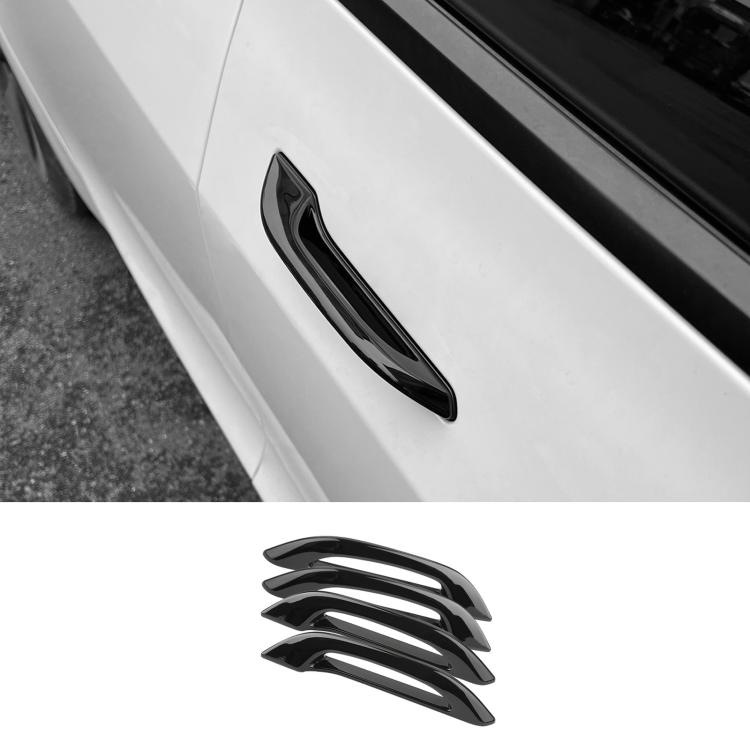 Door handle cover sticker, dark glossy oval trim for car door