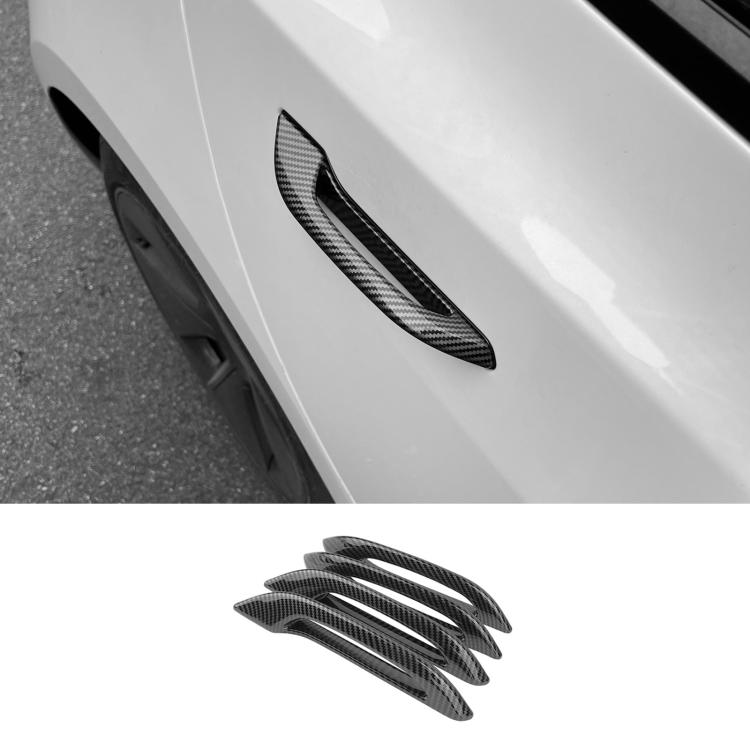 Carbon fiber-style door handle cover sticker, textured dark oval trim