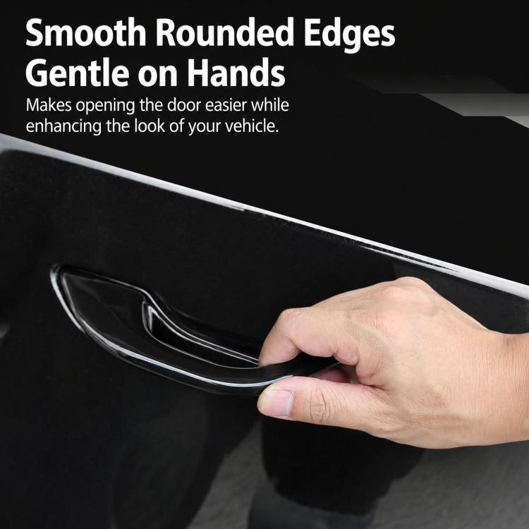 Rounded black door handle grip trim, hand gripping for easier pull