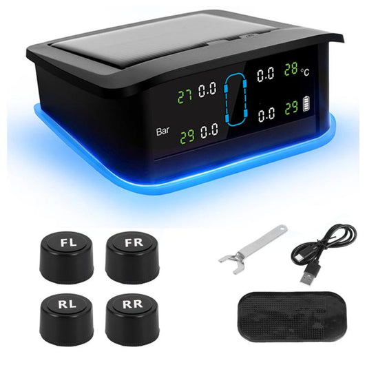 Solar TPMS Tire Pressure Monitoring System With LED Ambient Light, External 4-Wheel, External 6-Wheel, Built-in 4-Wheel, Built-in 6-Wheel
