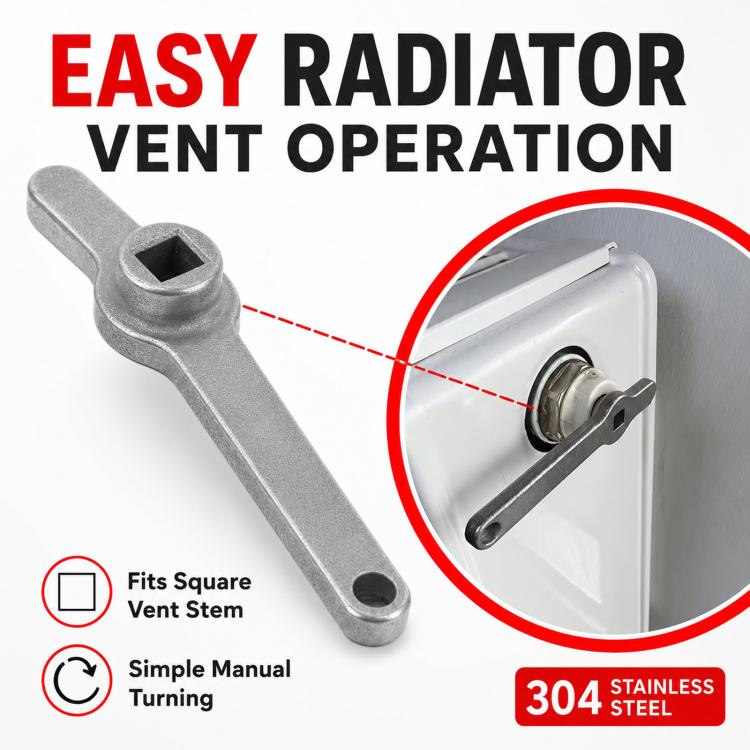 304 stainless steel radiator bleed key wrench with square socket head for manual turning