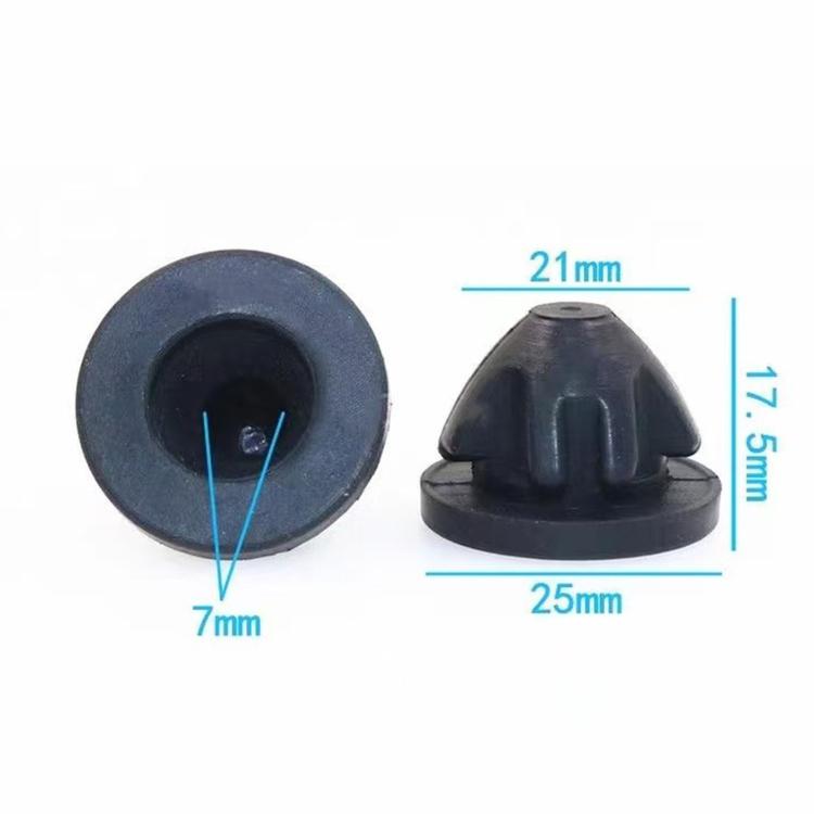 Engine cover rubber grommet mount bushing with size measurements: 21mm, 25mm, 7mm