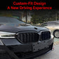 BMW front grille air intake with black kidney grilles and vertical slat openings